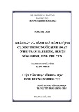 Khảo sát và đánh giá hàm lượng clo dư trong nước sinh hoạt ở thị trấn Hai Riêng, huyện sông Hinh, tỉnh Phú Yên