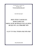 Phân tích và đánh giá hàm lượng sắt trong nước dưới đất ở xã An Chấn, huyện Tuy An, tỉnh Phú Yên