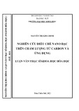 Nghiên cứu điều chế nano bạc trên chấm lượng tử carbon và ứng dụng.