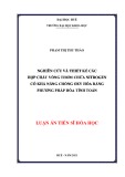 Nghiên cứu và thiết kế các hợp chất vòng thơm chứa nitrogen có khả năng chống oxy hóa bằng phương pháp hóa tính toán.