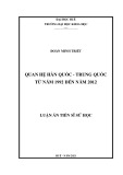 Quan hệ Hàn Quốc - Trung Quốc từ năm 1992 đến năm 2012.