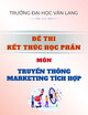 Đề thi kết thúc học phần học kì 1 môn Truyền thông marketing tích hợp năm 2024-2025