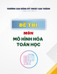 Đề thi cuối kì môn Mô hình hóa toán học