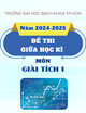 Đề thi giữa học kì môn Giải tích 1 năm 2024-2025 (Mã đề 0015)