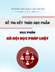 Đề thi kết thúc học phần Xã hội học pháp luật (Hình thức thi: Tiểu luận)