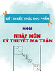 Đề thi kết thúc học phần Nhập môn lý thuyết ma trận