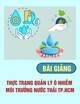 Bài giảng Thực trạng quản lý ô nhiễm môi trường nước thải TP.HCM