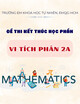 Đề thi học kì 2 kết thúc học phần Vi tích phân 2A năm 2024-2025 có đáp án (Đề 08)