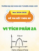 Đề thi học kì 2 kết thúc học phần Vi tích phân 2A năm 2024-2025 có đáp án (Đề 05)