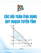 Các bài toán ứng dụng quy hoạch tuyến tính